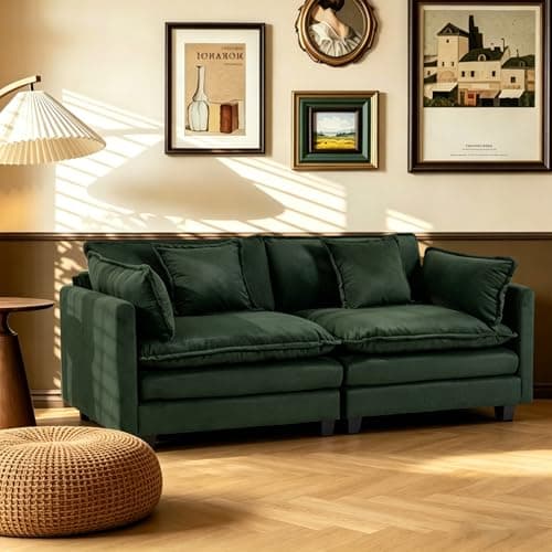 Fachmaih Sectional Cloud Couch Modular Sofa with Ottoman Deep Seat Couches 78" Modern Cloud Couch with Pillow for Living Room, Bedroom and Apartment - Image 1