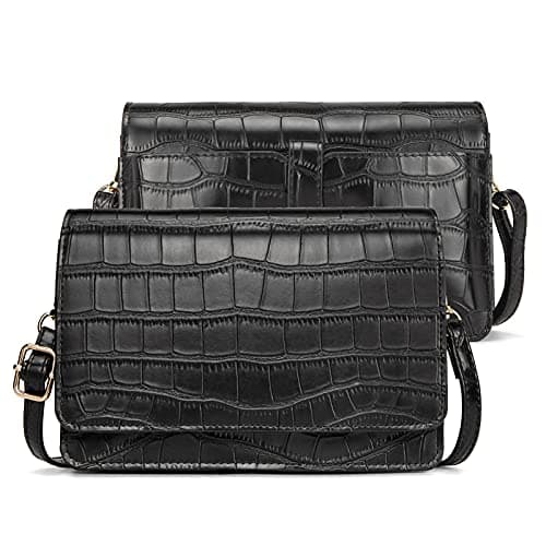 BROMEN Crossbody Bags for Women Small Size Cross Body Purse Wristlet Wallet with Multi Card Slots Adjustable Strap Grey - Image 1