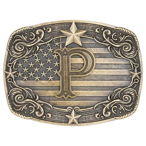 Absbolo Western Belt Buckle Men Initial Letter ABCDJRM to Z Rodeo Cowboy Belt Buckles for Women P - Image 1