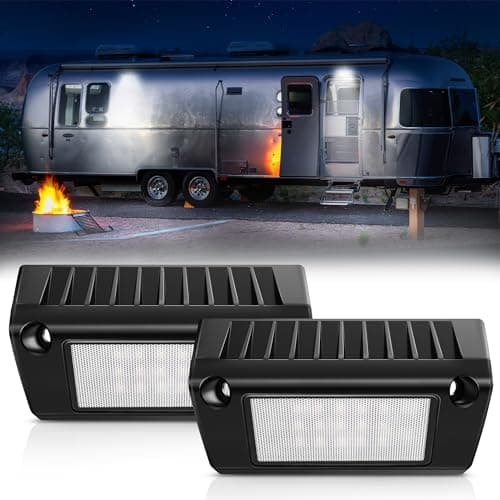 MICTUNING 5 Inch RV Porch Light IP68 Waterproof Aluminum for RV, 2 Pack - Image 1