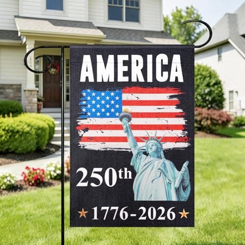 USA 250th Anniversary Flag - 12x18 Inch Double Sided 4th of July Garden Flag, Independence Day Porch Banner, 1776-2026 Independence Day Flag Outdoor Yard Decor - Image 1