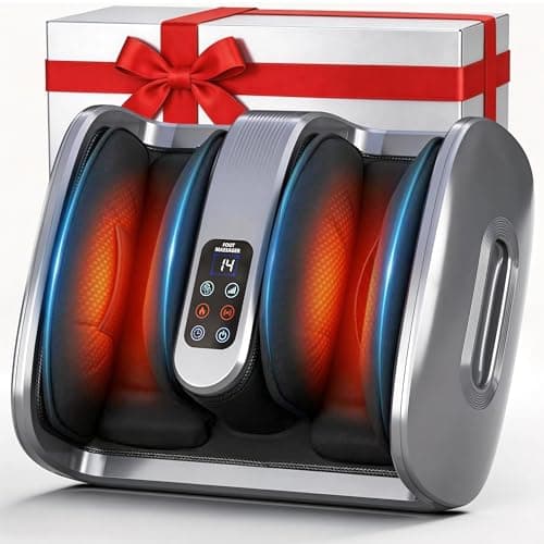 Foot Massager, Electric Shiatsu Foot and Leg Massager with Heat and Cooling, Deep Kneading Foot Massage Vibration , Adjustable Mode & Intensity, Timer Auto Shut-Off, Home Relaxation Gift for Men Women - Image 1