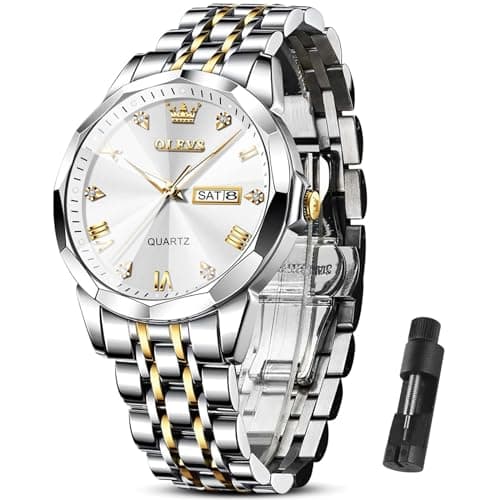 OLEVS Luxury Silver Watch - Diamond Dial, Casual, Waterproof, Stainless Steel - Image 1