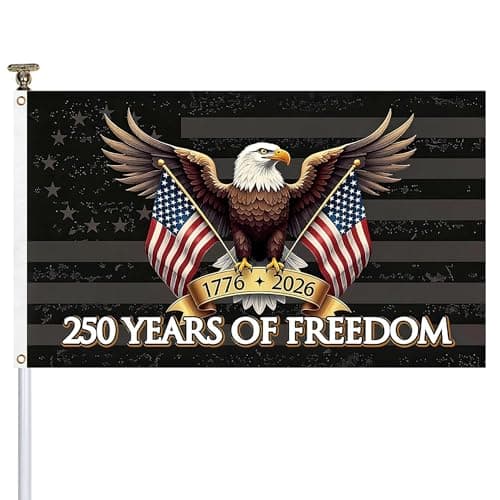 USA 250th Anniversary Flag For Outside Double Sided Heavy Duty 3x5 Ft American Flags Merchandise 1776-2026 Celebration Patriotic Decor Black - Image 1