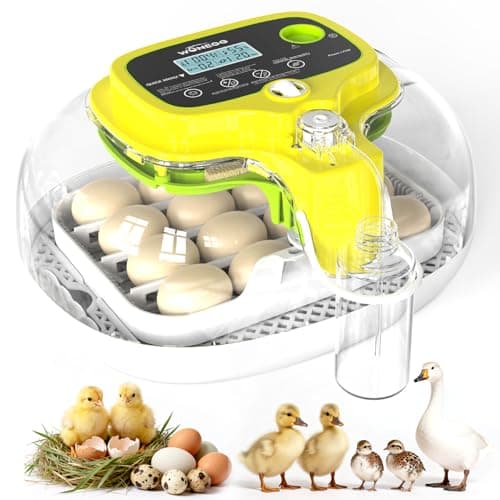 Incubators for Hatching Eggs, 2026 Upgraded 16 Eggs Incubator with Automatic Turner, Digital Temperature Control & Humidity Display and Led Candler, Poultry Hatcher for Chicken, Duck, Quail, Birds