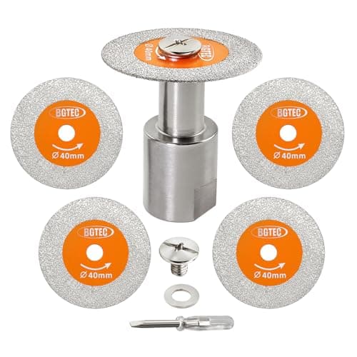 BGTEC Diamond Mini Glass Cutting Saw Blade - 5PCS 1 9/16" (40MM) Tile Cutting Discs with 5/8"-11 Thread Flange for Glass Jade Crystal Wine Bottle Tile - Image 1