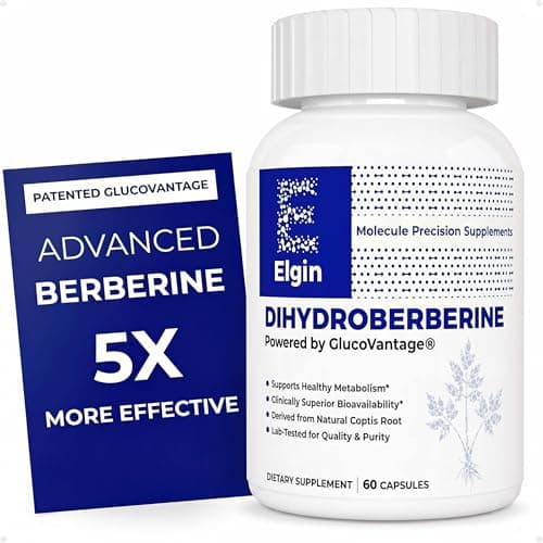 Elgin® Precision Berberine Supplement - Patented GlucoVantage Dihydroberberine Supplement 5X Absorption, Supports Healthy Weight Management*, Gentle on Stomach, Non-GMO 60 Veggie Capsules - Image 1