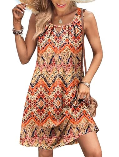 RUMIA Sun Dresses for Women 2026 Vacation Sleeveless with Pockets Beach Dresses - Image 1