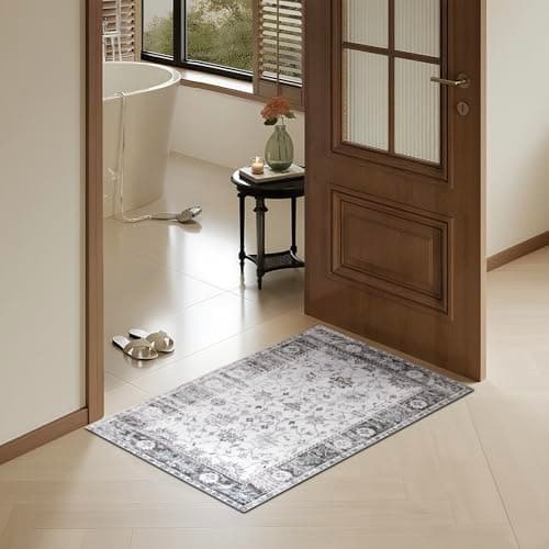 Voyantek 2x3 Area Rugs for Living Room,Ultra Soft Faux Wool Rugs for Bedroom,Dining Room,Non-Slip Backing Washable Rugs,Stain Resistant Home Decor Rug (Grey, 2.05' x 3') - Image 1