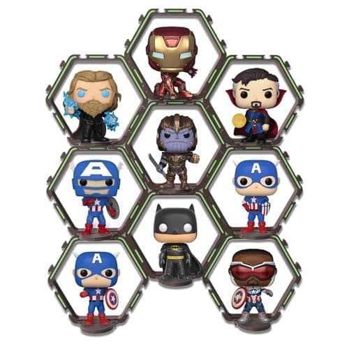 YODAR 9 PCS Riser Display Shelf for Funko POP Figures, Floating Shelves Display Stands for Funko POP Organizer, Glowing at night - Image 1
