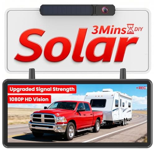 AUTO-VOX Solar Wireless Backup Camera: 3-Minute Easy Install, 7.2" HD Split-Screen, Dual Antenna Signal Upgrade, 1080P Color Night Vision, DVR Recording Back Up Camera for Car, Truck, Camper, Trailer - Image 1