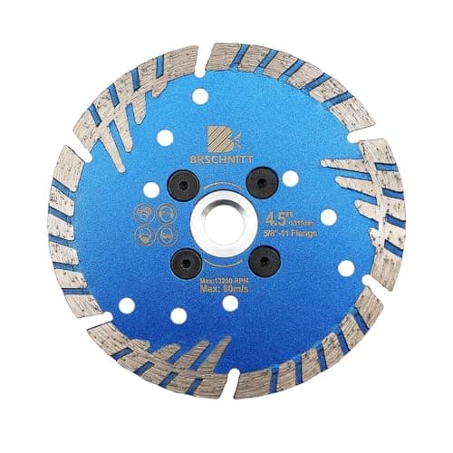 Diamond Granite Cutting Blade 4 1/2"- BRSCHNITT Diamond Saw Blade Cut Concrete,Ceramic Porcelain Tile,Granite,Marble,Masonry,Paver,Quartz Disc 5/8-11 Thread - Image 1