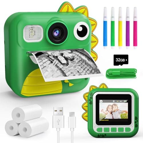 KOKODI Kids Camera Instant Print, Toddler Cameras Christmas Birthday Gifts for Girls Age 3-12, Digital Video Instant Printable Camera for Kids,Toys for Ages 5-7 Girls (Green) - Image 1