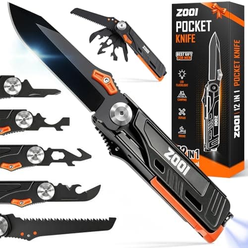 ZOOI Gifts for Men Dad, Pocket Multitool, EDC Gear, Mens Gifts for Him Boyfriend, Fathers Day Mens Gifts for Dad, Pocket Tools for Fishing Camping Gear, Fathers Day Dad Gifts from Daughter Wife - Image 1