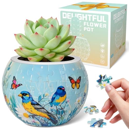 3D Puzzles Flower Pots, Puzzles for Adults and Kids,Small,Cactus Decor,Succulent Planters Pots for Indoor,Plant Gifts for Plant Lovers Creative Gifts(red-5)