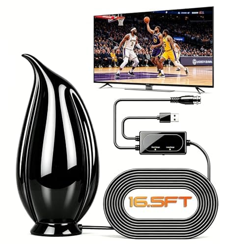 2026 Amplified TV Antenna Indoor/Outdoor, US Fully Cover Miles Long Range for Local Channels High Gain UHF/VHF HD TV Antenna with Amplifier Supports 4K 1080p All Smart/Old TVs, 17ft Coaxial Cable - Image 1