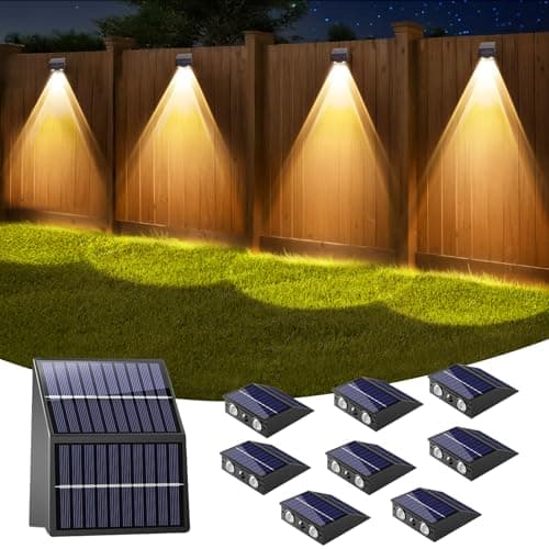 artcool Solar Fence Lights Outdoor with Dual Panels – Fence Light Solar Powered Weatherproof LED Solar Lights Outdoor for Yard,Patio,Wall,Steps-Stable Charging for All Seasons(8 Pack) - Image 1