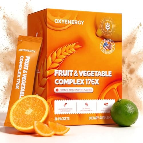 OxyEnergy Fiber Supplement Powder for Women & Men - Prebiotics & Gut Health, Digestive & Relieve Bloating, Daily Fiber Powder Drink Mix, Orange Flavored 30 Packets - Image 1