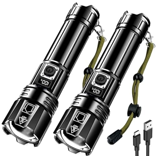 AKNEAR Rechargeable LED Flashlight High Lumens, Super Bright Flashlights with Zoomable & USB C Rechargeable & 5 Light Mode & IPX7 Waterproof, Powerful Flash Light for Home, Hiking, Camping - Image 1