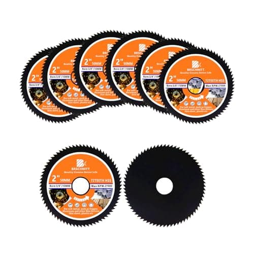 HSS Circular Saw Blade 2inch - BRSCHNITT 8PCS 72T 10mm Bore Cutting Discs for Cutting Wood, Copper, Aluminum, Plastic and Soft Metal - Image 1