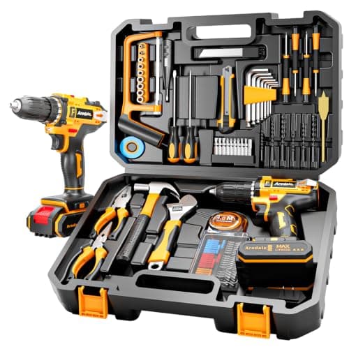 117-Piece Tool Kit with 20V Cordless Drill Mechanic Tool Set for Home & Auto Repair Toolbox Storage Case Perfect for Men, DIYers, Handymen