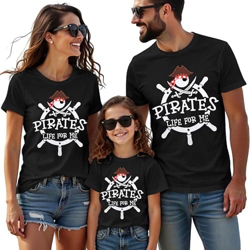 Pirate Family Matching Shirts - Pirates Life for Me Funny Graphic Shirt Family Matching Outfits Cruise Vacation Tees Black - Image 1