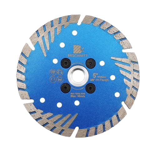 Diamond Granite Cutting Blade 5"- BRSCHNITT Diamond Saw Blade Cut Concrete,Ceramic Porcelain Tile,Granite,Marble,Masonry,Paver,Quartz Disc 5/8-11 Thread - Image 1