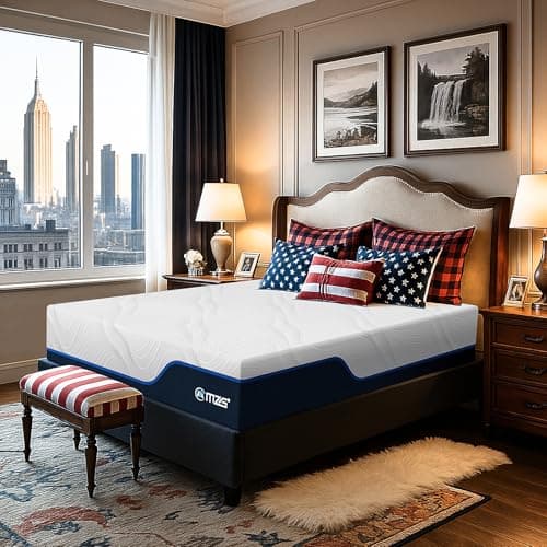M MZG 12 Inch Queen Size Plush Hybrid Mattress, Gel-Infused Memory Foam Pillow Top & High-Density White Support Foam, Cooling & Breathable, CertiPUR-US Certified, Mattress in a Box - Image 1