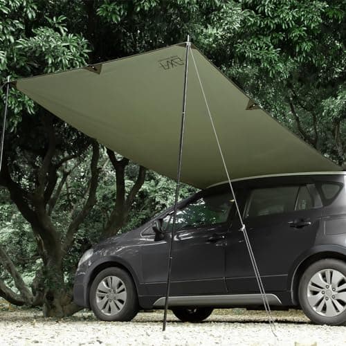 FEIWOOD GEAR Portable Car Awning for SUV, Vehicle Awning for Camping Van Truck, Needn't Roof Rack Hardwares Waterproof UV50+ 10 x 5.6 ft - Image 1
