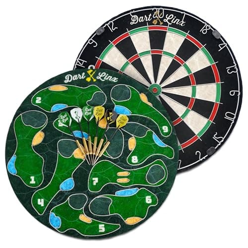 Dart Linx Ultimate Dart Board & Golf Game for Home - Perfect Family & Kids Activities, Game Room Decor, Gifts for Boys, Golf Darts Compressed Sisal Board - Image 1