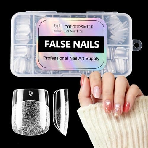 COLOURSMILE Extra Short Square Full Cover Nail Tips - 216pcs Pre-Shaped Gelly Press on Nails, 12 Sizes for Acrylic French Extension, DIY & Salon - Image 1
