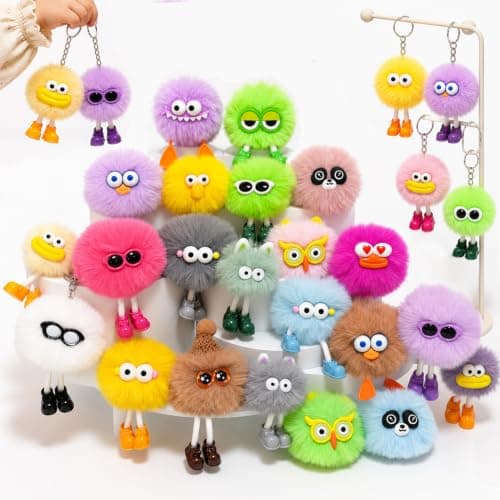 HLXGFCAI PreFilled Easter Eggs with Plush Toys Keychains Easter Egg Fillers Filled Easter Egg Stuffers Egg Hunt Cute Keychain Easter Basket Stuffers Party Favors for Kids Boys Girls - Image 1