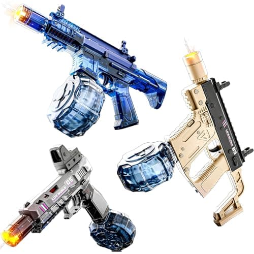 QAONIE Electric Water Blaster, 3Pcs Tactical Combo Set, Transparent Design, Water Blaster Pistol Toy for Summer Swimming Pool Beach Outdoor Activity. (3Pcs-Mixed Color) - Image 1
