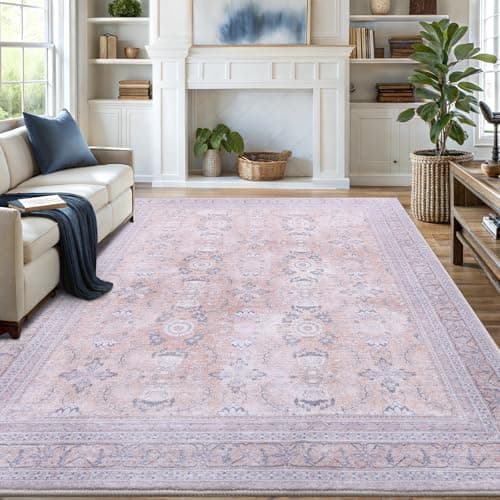 Vanmoos 8x10 Area Rugs for Living Room, Bedroom - Machine Washable, Non-Slip Bedside Rug, Large Soft Floor Carpet for Office, Dining Room, Farmhouse and Home Decor, Urban Luxe/Cream - Image 1