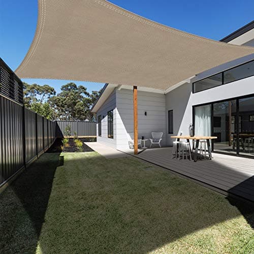 Ankuka Waterproof Sun Shade Sails Canopy Awning Shelter, UV Blockage Backyard Patio Garden Carport(10'x13', Khaki) - Image 1