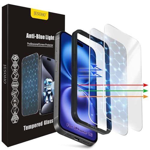 JESOHO Anti Blue Light Screen Protector for iPhone 16 & 15 (6.1 inch) - Image 1