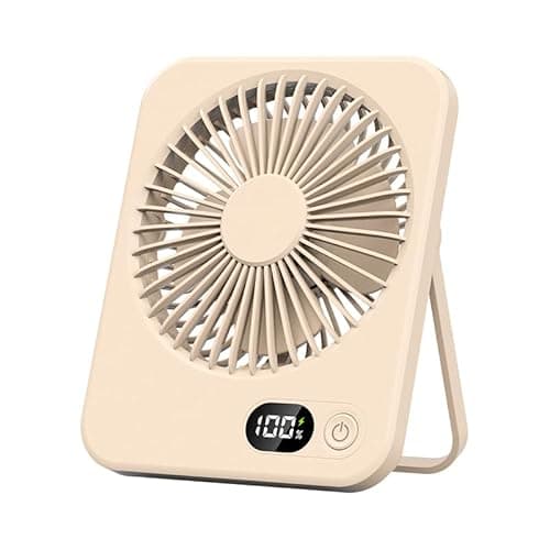 Untisu Personal Portable Desk Fan, Small Rechargeable Portable Fan (Brown) - Image 1