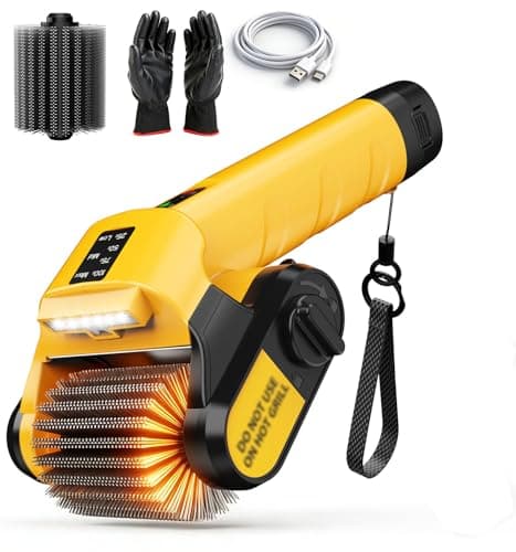 5000mAh 350 Mins Runtime Electric Rotary Grill Brush, 800RPM Powerful Outdoor Automatic Grill Cleaning Brush, 304 Stainless Steel No Bristle Shedding Cordless BBQ Cleaner - Image 1