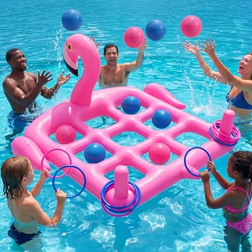Utook Pool Party Toys Games Set -Giant Tic Tac Toe Pool Toy- 2-in-1 Inflatable Games -Thickened Leak-Proof PVC, Outdoor Water Toys for Toddlers Kids Age 4+, Use in Pool Beach Lawn - Image 1