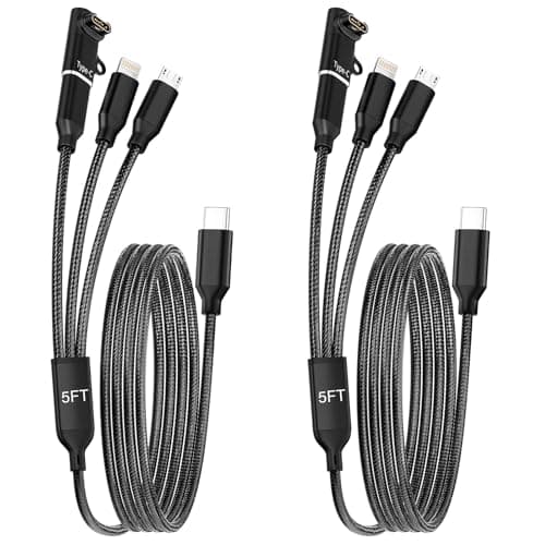 Cruise Vacation Camping Essentials,3 in 2 Multi Charging Cable for Garmin Watch Charger,USB C Cable Universal Charging Cords for Garmin Watch/iPhone17-5/Galaxy/Tablets/PS,Home,Office,Travel - Image 1