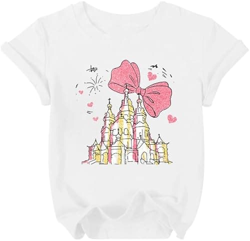 Magical Shirts for Girls Cute Graphic Tshirts Kids Family Vacation Tees Holiday Casual Short Sleeve Tops White - Image 1