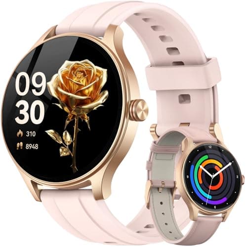 Fitpolo Smart Watch for Women Android iPhone, 1.27'' HD Fitness Tracker with Bluetooth Call & Answer, IP68 Waterproof, Heart Rate/SpO2/Sleep Monitor, Built-in AI Voice, 105+ Sports Modes (Pink) - Image 1