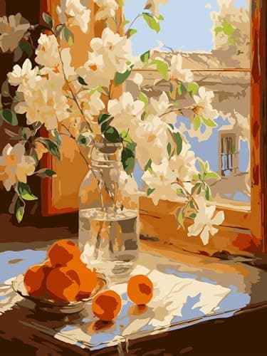 ZRIZQ Paint by Numbers Kit for Adults Beginners,Floral DIY Painting Set,Relaxing Creative Craft Activity,16x20 Inch-Flowers - Image 1