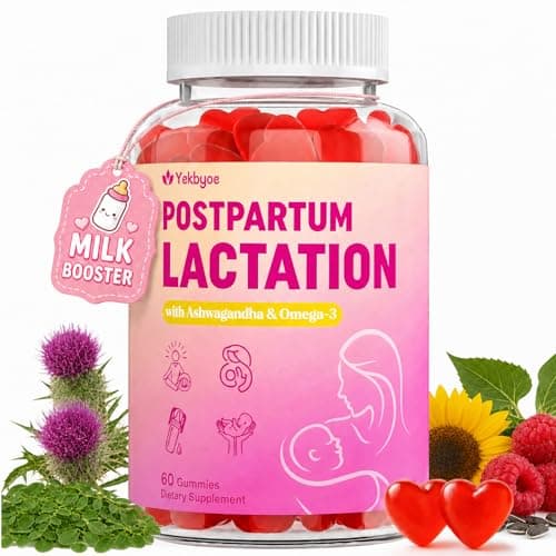 Lactation Support - Lactation Supplement for Breastfeeding Moms | DHA, Moringa & Milk Thistle Lactation Gummies to Boost Milk Supply | Postnatal Vitamins with Postpartum Mood Support - Vegan, 60 Count - Image 1