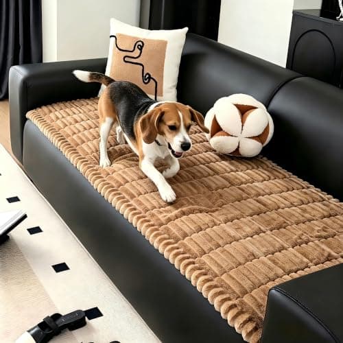 Gdmhy Couch Cover for Dogs Washable,Non-Slip Fuzzy Durable Couch Covers for 3 Cushion Sofa Pet Friendly Sofa Cover,Dogs Furniture Soft Slipcovers Protector Couches Mat - Image 1