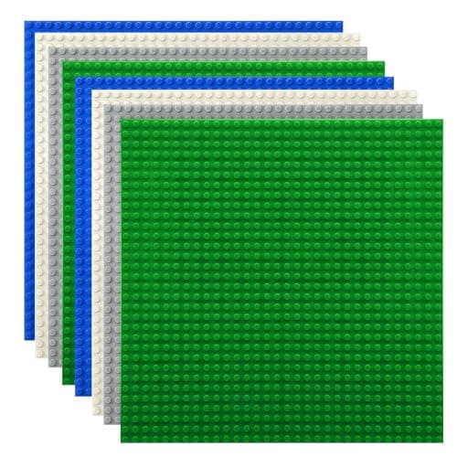 Lekebaby 8 Pack Classic Baseplates 10" x 10", Building Base Plates for Building Bricks, 100% Compatible with Major Brands and Activity Table-Baseplate, Sturdy & Safe, Age 3 and up Kids, Multicolored - Image 1