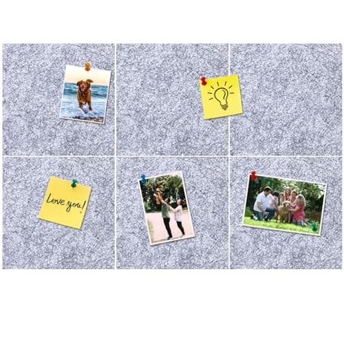 HULAVO Square Felt Cork Bulletin Board Tiles, Self Adhesive DIY Felt Pin Board for Wall 30" x 20" with 35 Pushpins for Office School Home Wall Decor Stickers Memos Photos Display (Light Grey) - Image 1