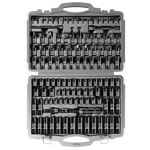 boen 119 Piece Impact Socket Set, 1/2" & 3/8" Drive Socket Set Deep/Shallow SAE/Metric, Cr-MO & S2, 6 Point, Impact Bit, Allen Sockets Included - Image 1
