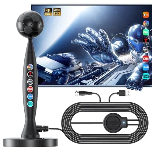 2026 TV Antenna for Smart TV, Digital HD TV Antenna Indoor with Signal Amplifier, 1800+ Miles Range 4K1080P with Magnetic Base for Local Channels, Long Range Reception, Easy Installation