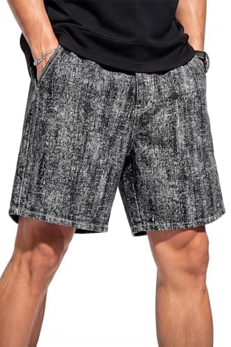 Heyfanee Mens Baggy Jorts Y2k Vintage Jean Shorts Men Big and Tall Oversized Denim Shorts for Men Loose Fit Black 46 - Image 1